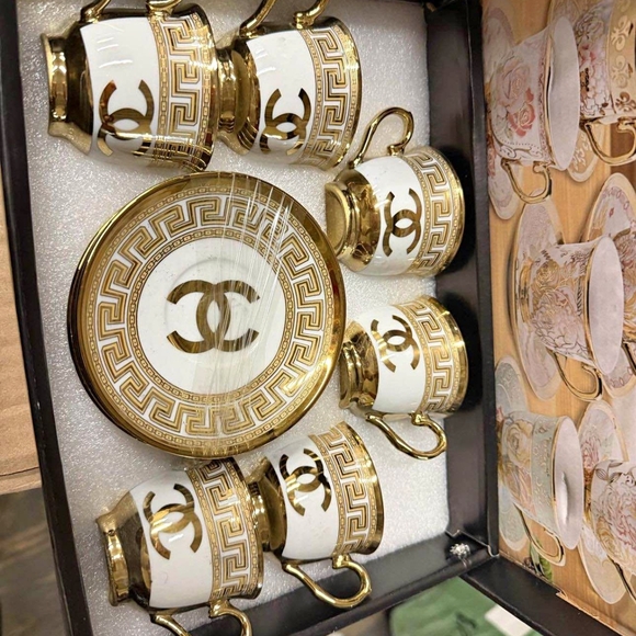Luxury Gold and White Tea Set